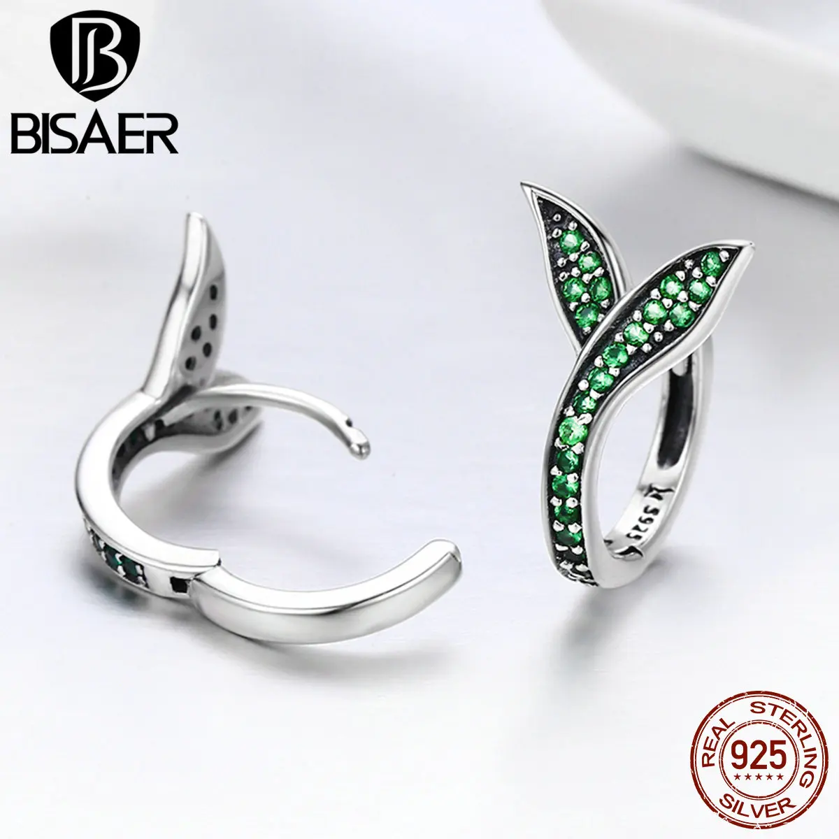 BISAER Bijoux 925 пробы серебряные цветущие цветочные бутоны, серьги-гвоздики для женщин, модные серебряные серьги, ювелирные изделия GXE295