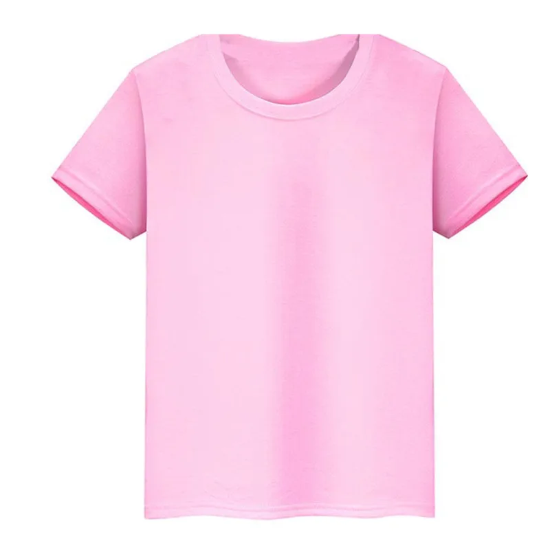 Летние футболки для мальчиков и девочек, хлопок, Детская футболка с короткими рукавами повседневные топы для мальчиков 3, 6, 8, 10, 12 лет - Цвет: pink