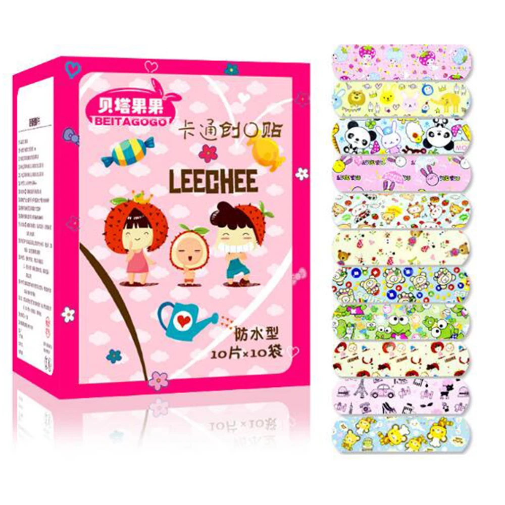 

50Pcs Strong Sticky Band-Aid Cartoon Bandage Waterproof Wound Patch Breathable Stretch Hemostatic Adhesive For Kids D056