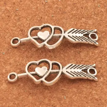 

80PCS zinc alloy Cuff Love Cross Arrow Bar Connector Fit Infinity Leather Bracelets Jewelry DIY L1221