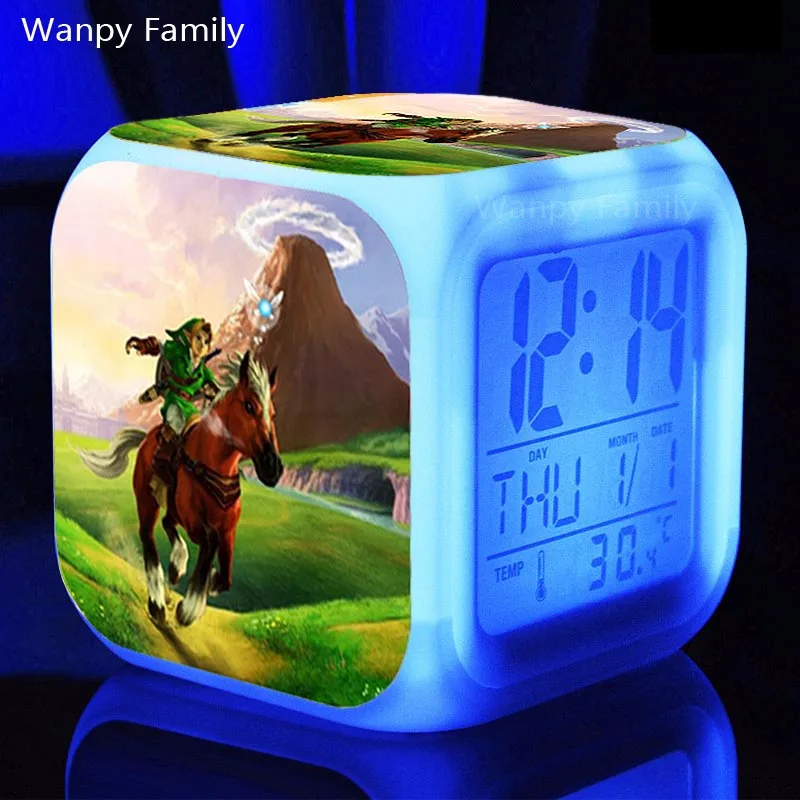 

Hot game Legend of Zelda Alarm Clocks,Glowing LED Color Change Digital alarm clocks for kids rooms Multifunctio toy gift