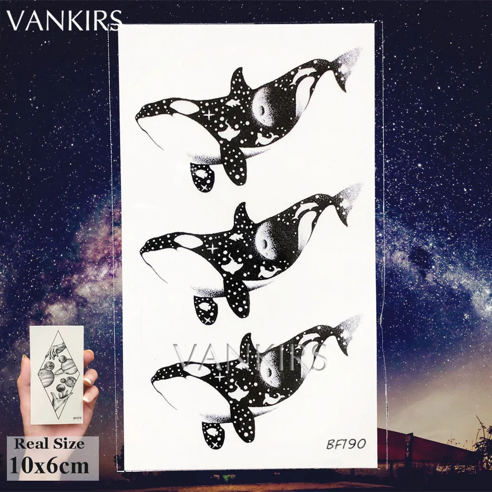 VANKIRS черный хна Тотем поддельный татуировки наклейки геометрический пентаграмма для женщин временная татуировка мужчин рука лодыжки знак DIY тату поставки - Цвет: VBF190