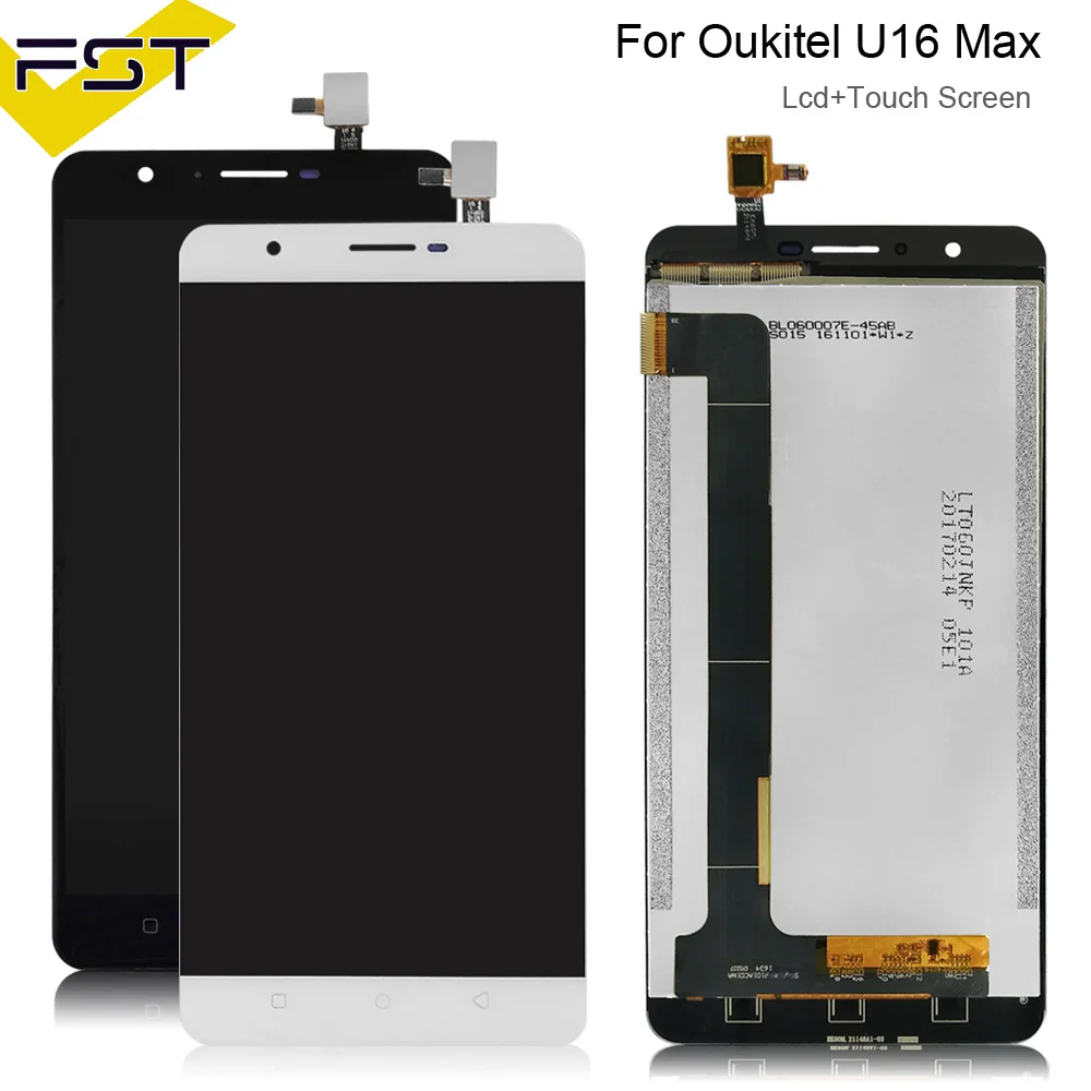 Продажа 6,0 черный белый для Oukitel U16 Max ЖК дисплей + сенсорный экран дигитайзер сборка Запчасти + Инструменты + клей скленая ЖК панель