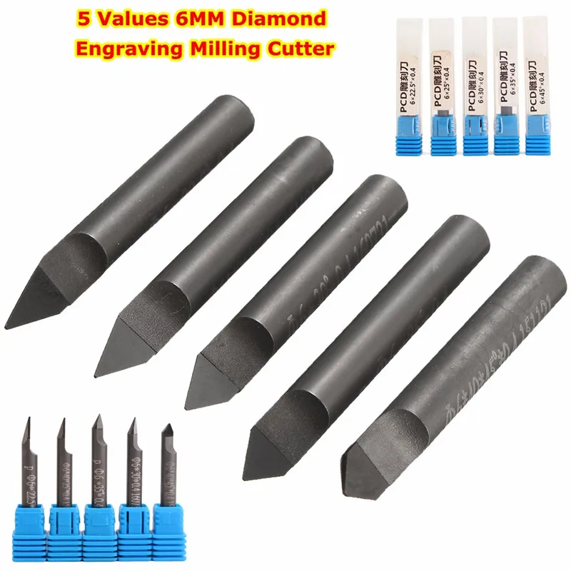 

5 Values 6MM Marble Granite CNC Diamond Engraving Bit Router Bit 2018 New Arrival