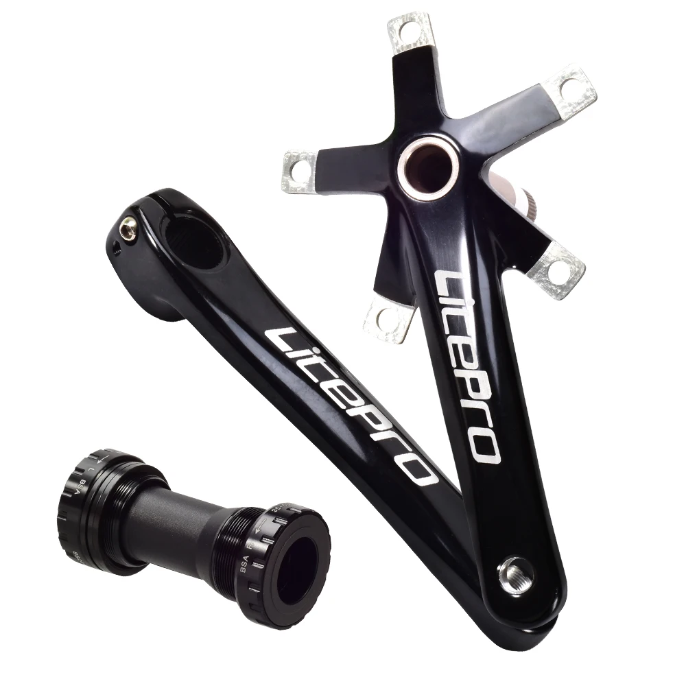 

Litepro 130mm BCD crank integrated folding bike spline crankset compatible with SP8 single speed Dual chainring 1X 2X system