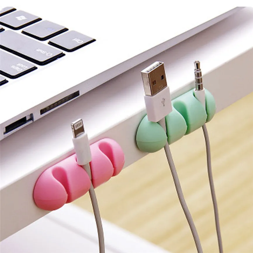 

2Pcs Desktop Cable Winder Storage Clip Headphone Headset Wire Wrap Cord Winder Organizer Cable Collector Holder Clips Oct#3