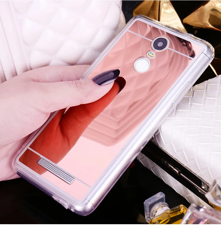 

Luxury Mirror effect phone case for Xiaomi Redmi Note 2 3 4 Soft TPU Protective back cover for xiaomi redmi note 3 4 2 shell