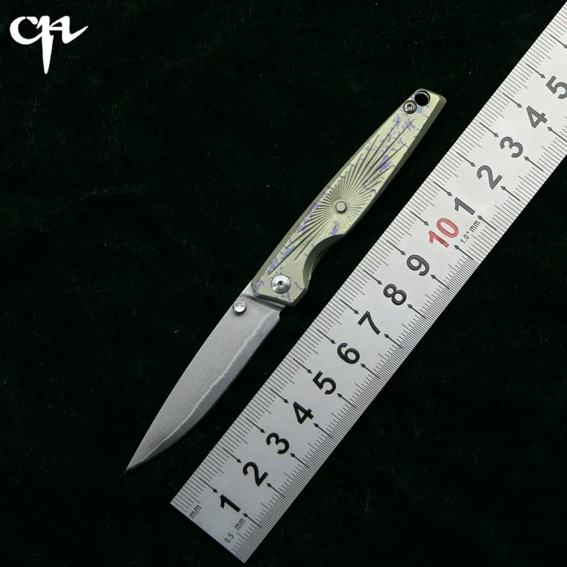 

CH3110 Mini folding knife pattern steel Blade 6AI4V titanium handle outdoor camping hunting key pocket fruit Knives EDC tools