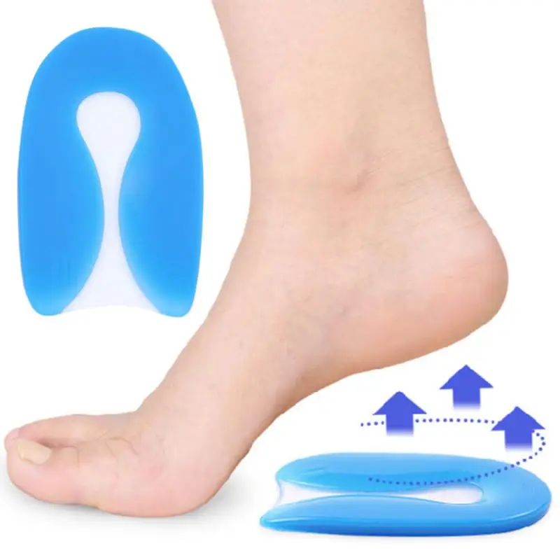 1pair Insert Foot Pads U Shaped Soft Gel Silicone Cushion Shoes Heel