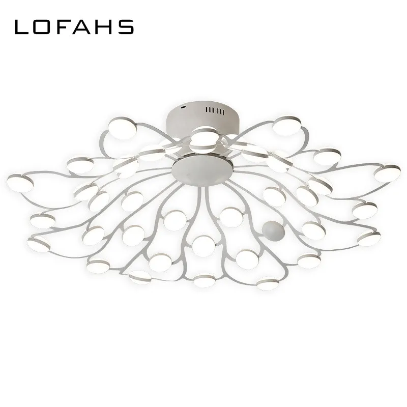 LOFAHS современная светодиодная Люстра для гостиной, спальни, столовой, несколько огней, белая потолочная Лофт люстра, освещение