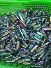 10PCQuartz Punto di Cristallo Arcobaleno Titanio Trattato Al Quarzo Bacchetta Acqua Aura Di Cristallo di Quarzo Point Presente Regalo Jewerly