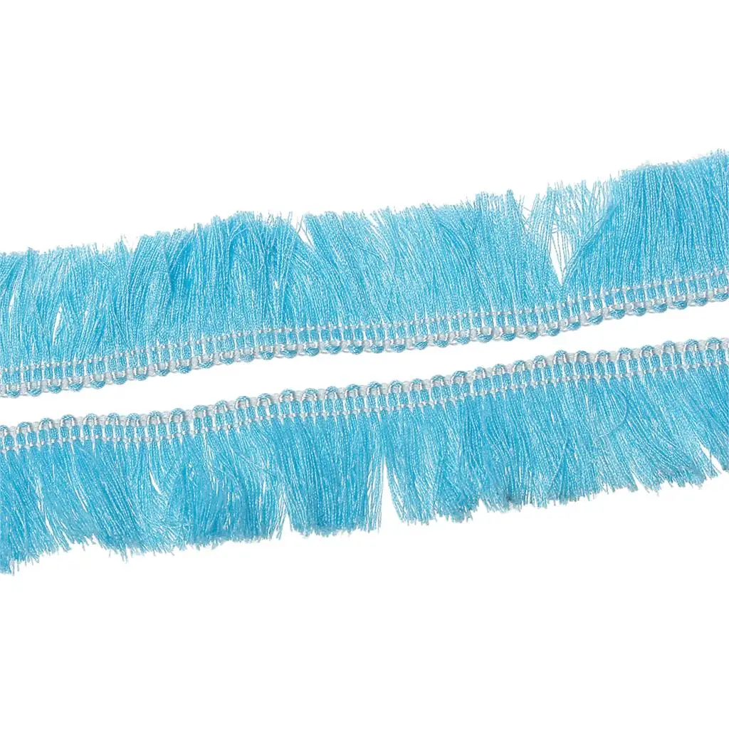 

DoreenBeads Cotton Fringe Tassel Trim Thin Blue 25.0mm(1"),5 M 2015 new