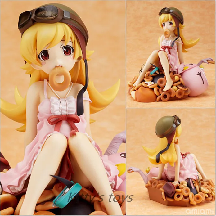 

Free Shipping Cute Bakemonogatari Oshino Shinobu Donut Doughnut Version 1/8 Scale Boxed PVC Action Figure Model Toy Gift KA0396
