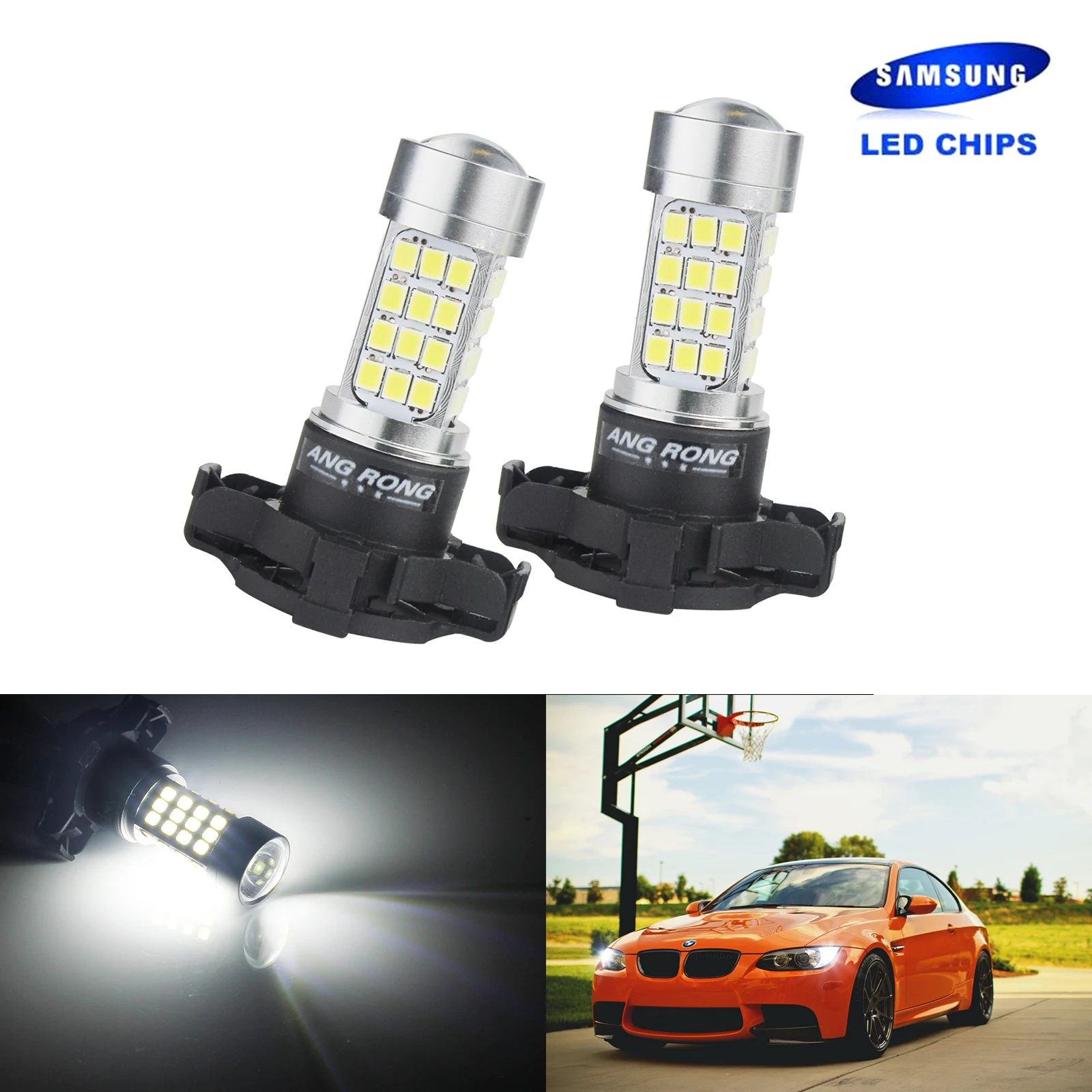 ANGRONG 2x высокомощная 40 Вт PY24W PSY24W 54 SMD Светодиодная лампа Samsung указатель поворота для BMW Audi