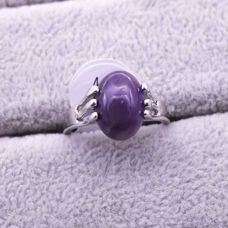 20 шт./партия кольца смешанных стилей с натуральным фиолетовым кристаллом Новые Модные женские ювелирные изделия