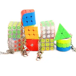 4/5/9 шт. Mini Magic Cube брелок 3,5 см 3x3x3 2x2x2 цилиндра Пирамида Neo Cubo Мэджико Развивающие игрушки для Детский подарок
