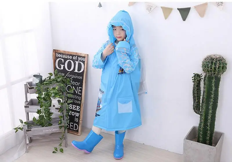 5.Raincoat for Children Cartoon Kids Girls boys rainproof Rain Coat Waterproof Poncho Rainwear Waterproof Rainsuit Raincoat Barbie Thomas