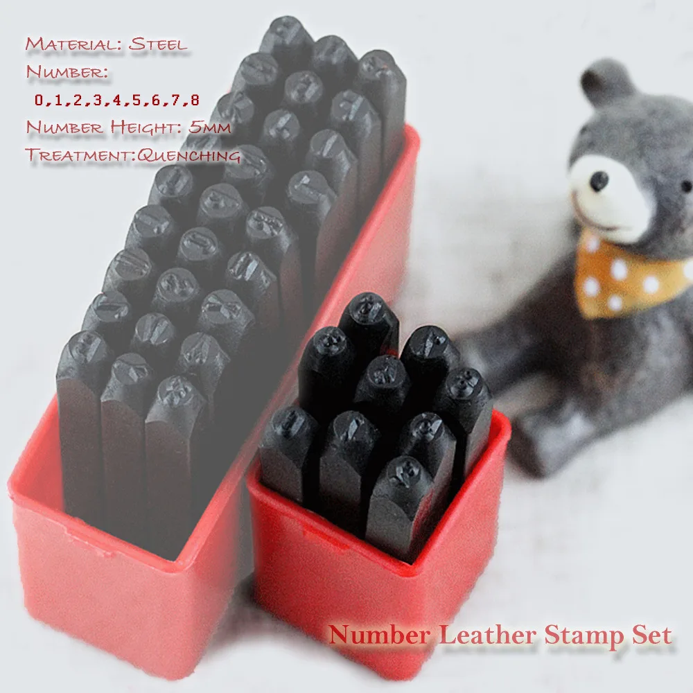 

9numbers pack LEATHER CRAFT NUMBER STAMPS quenching Steel numbers of 0,1,2,3,4,5,6,7,8 DIY sewing tools & accessory
