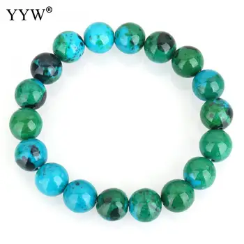 

2018 Hot Sale 4mm 6mm 8mm 10mm 12mm Stone Beads Chrysocolla Bracelet Round Beads Bracelets & Bangles For Women's Pulseras Mujer