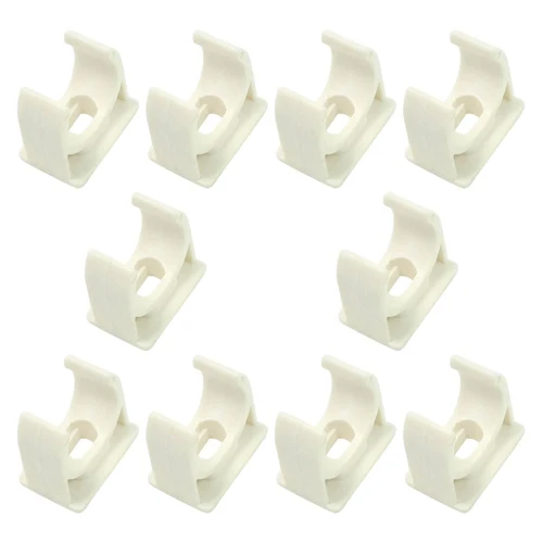 2016 New 10 Pcs 20mm Diameter White PVC Water Supply Pipe Clamps Clips