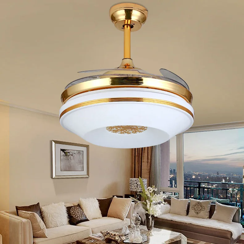 Retractable Ceiling Fan Light With Remote Control Fan