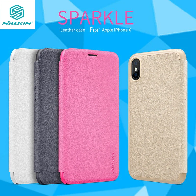 

For Apple iPhone X Case NILLKIN Hight Quality Leather Smart Case For iPhoneX Sleep Function Cover For iPhone 10 ten 5.8"