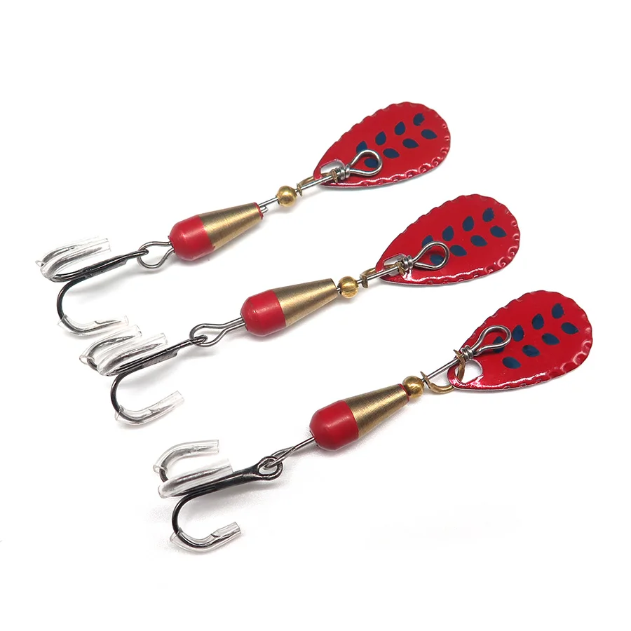 3 pcs/lot spoon lure Spinner Bait Fishing Lure red Spoon Spinner Bait
