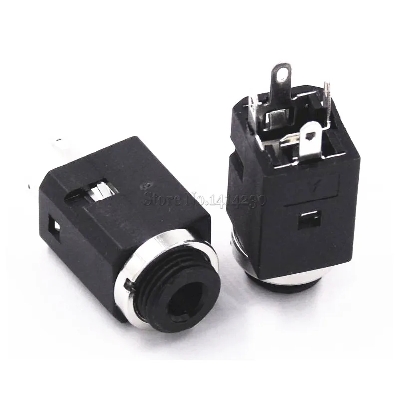 Conector Vertical para auriculares, Conector estéreo hembra 4 pines con tornillo 3,5, 3,5 MM, 5 PJ-341, 3 polos, agujero para auriculares - AliExpress Luces e iluminación