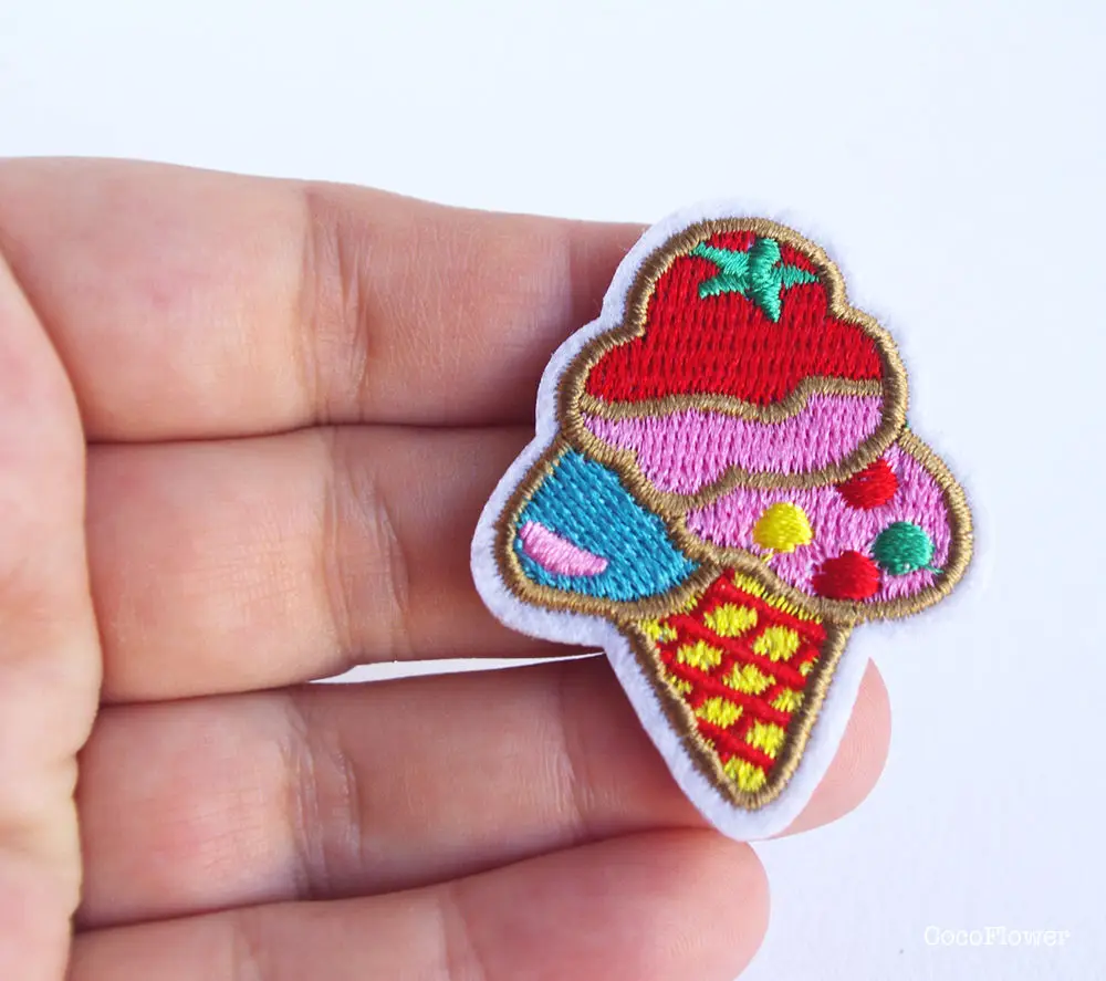 TURTLE IRON ON APPLIQUE PATCH SUNGLASSES ICE CREAM CONE