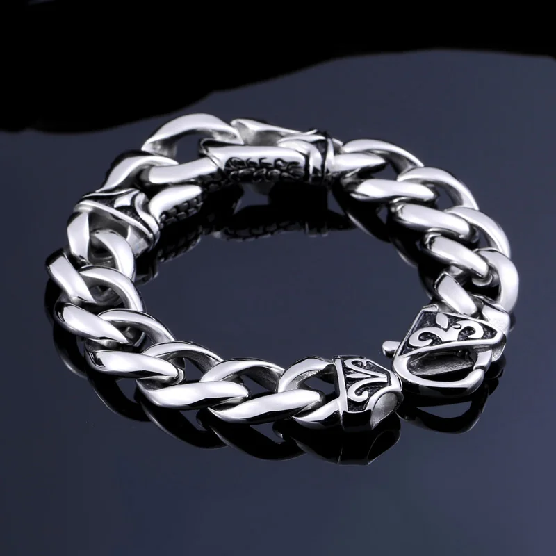 

Pulseras Bangles Bracelets For Men Personality Viking Men Bracelet Snake Chain Fashion Geometric Titanium Steel Jewelry BC8-006