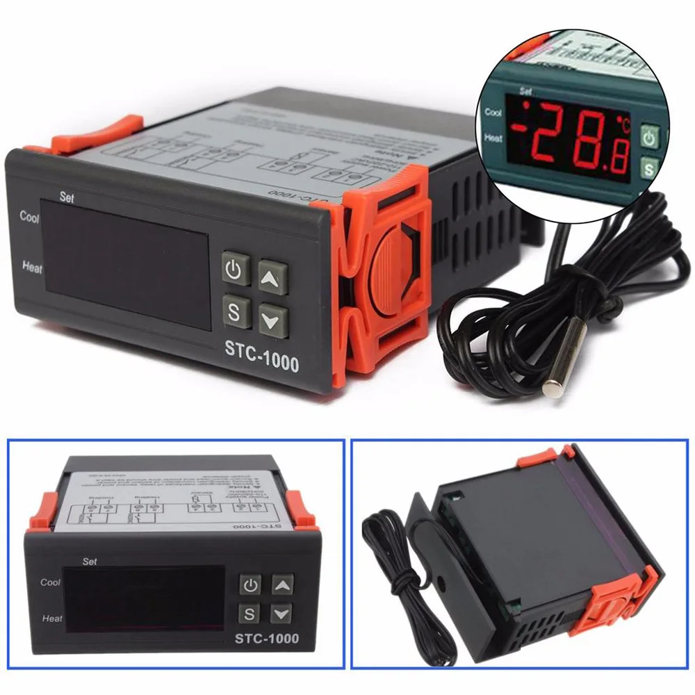 Youool цифровой регулятор температуры STC-1000 терморегулятор Термостат с нагревателем и кулером