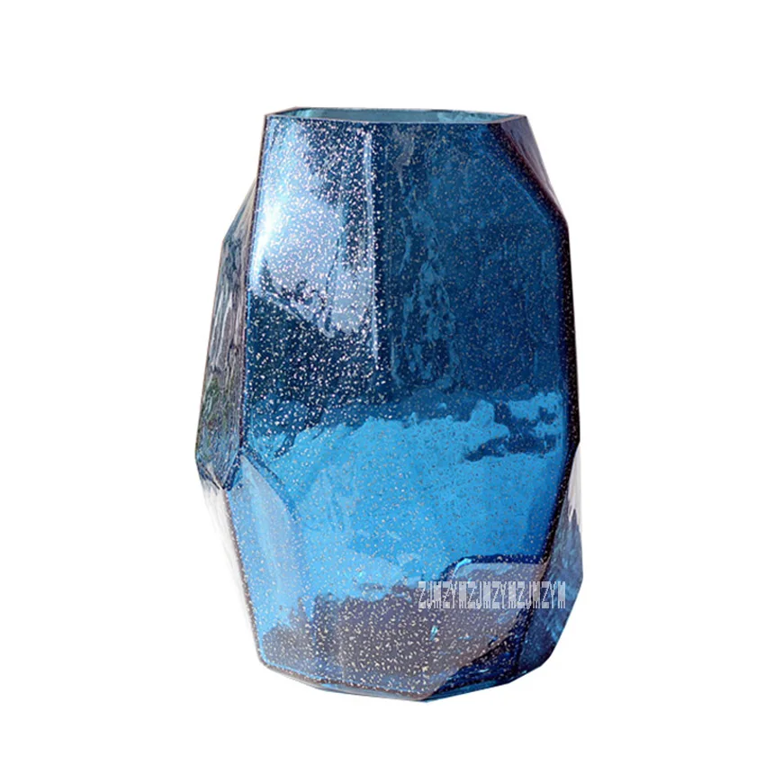 Креативный Европейский геометрический многогранный стеклянный ваза, домашний декор столешница Цветочная ваза с орнаментом Высота 21,5 см, Горячая