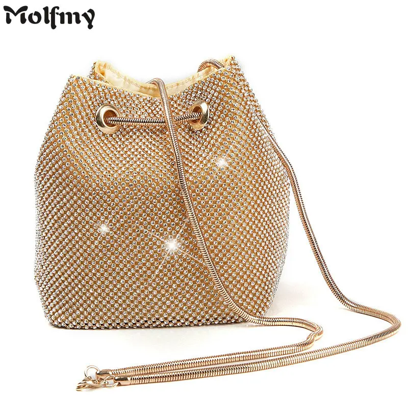 Mini Bucket bag Soft Women Diamonds Evening Bags Fashion Luxurious