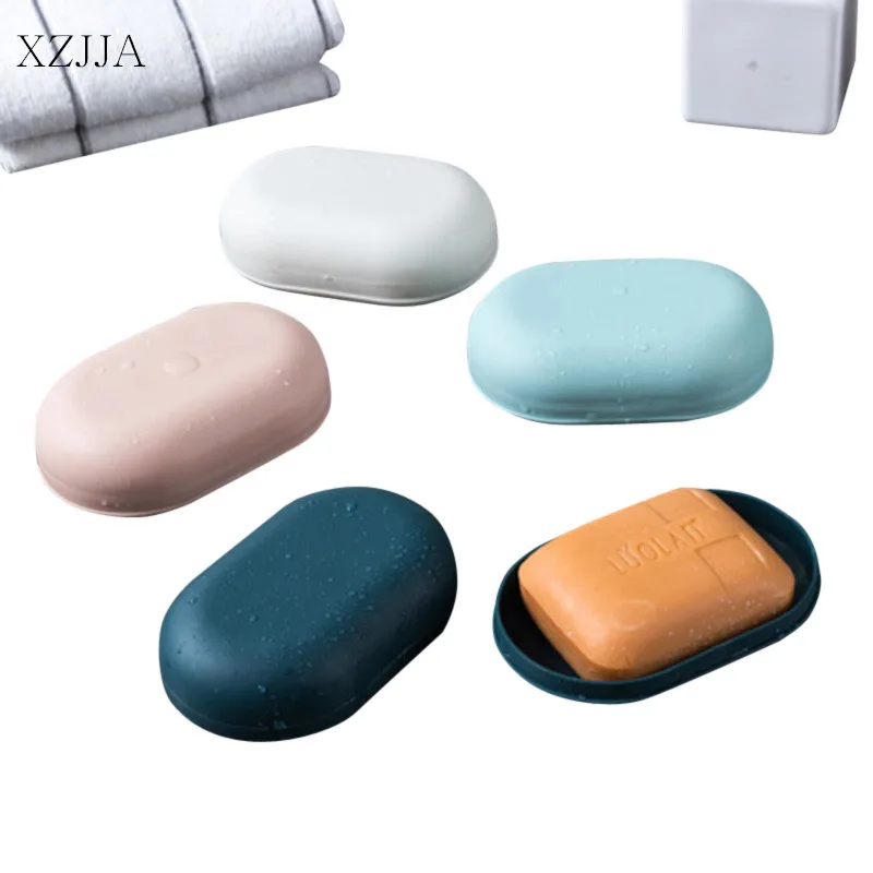 

XZJJA Bathroom Waterproof Soap Dish With Cover Portable Outdoor Travel Soap Organizers Case Soap Holder Bathroom Supplies