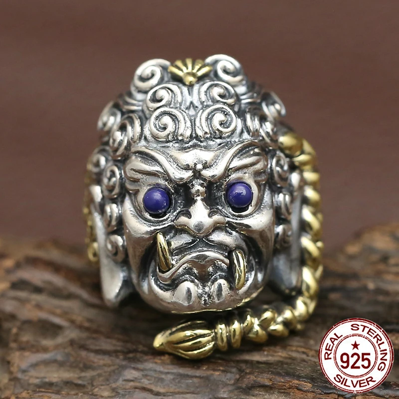 

100% S925 sterling silver men's ring personality fashion retro punk jewelry carved Chinese style styling gift for lovers hot