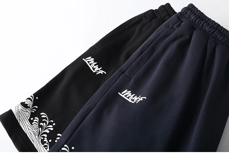 Летние шорты для бега в стиле хип-хоп Харадзюку, шорты для уличной носки с эластичным поясом, свободные шорты из хлопка