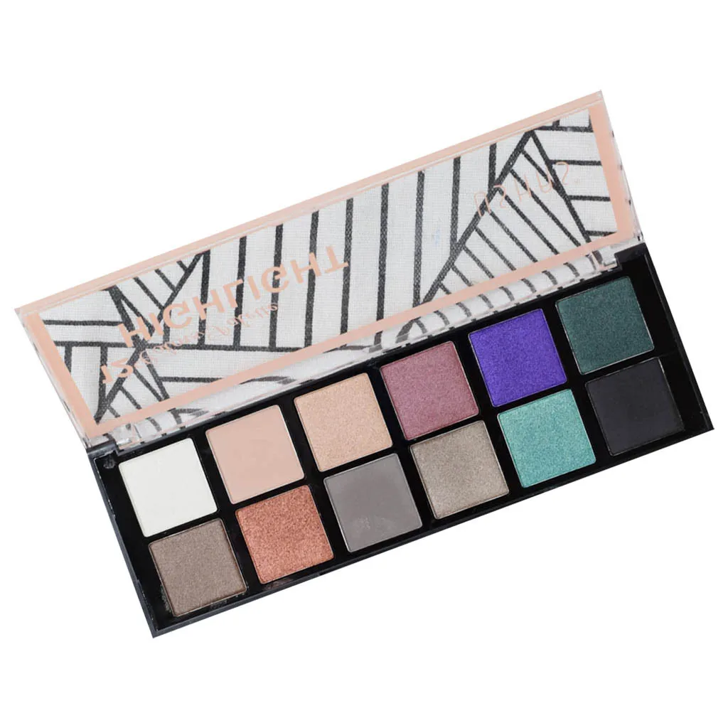 

USHAS 12 color eyeshadow highlight powder long lasting Ultra soft Mashed potatoes eyeshadow palette makeup paleta de sombra