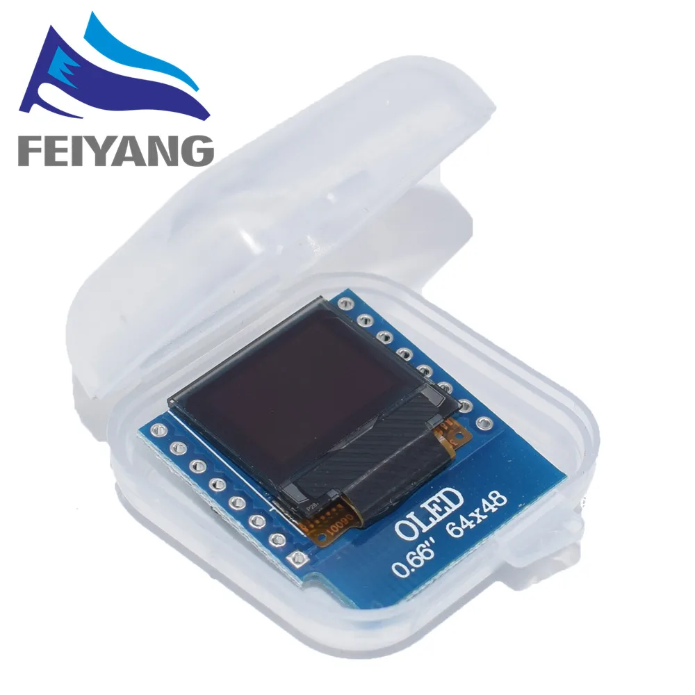 0 66 дюймовый oled дисплей модуль для WEMOS D1 MINI ESP32 AVR STM32 64x48 &quotЖК экран IIC I2C