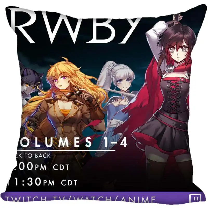 Заказная декоративная наволочка RWBY квадратная Наволочка на молнии 33x33,40x40,45x45 см(с одной стороны) наволочка - Цвет: Pillowcase 4