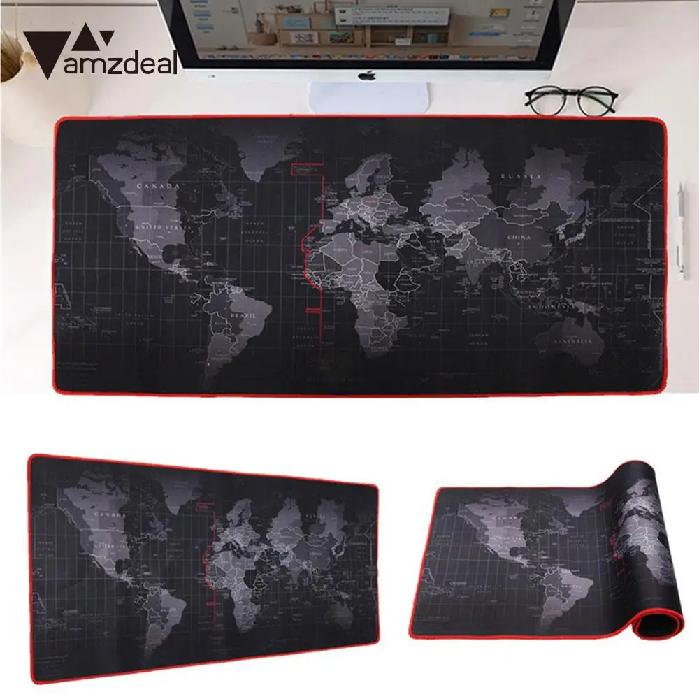 

Mousepad Mats World Map Keyboard Border Lock Table Mouse Pads Non Slip