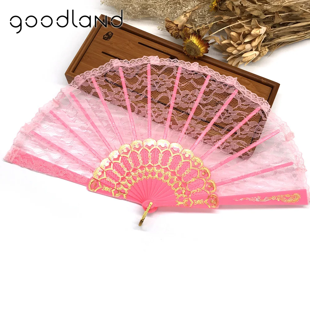 Free Shipping Wholesale 50pcs/lot New Cheap Lace Fan Plastic Hand Fan