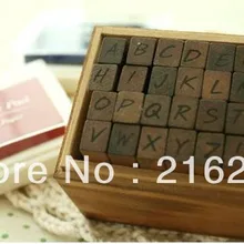 28 шт./компл. печати с буквами алфавита штамп набор/деревянная коробка/Декоративные DIY Смешные работы/uppercase& lowercase/