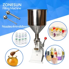 ZONESUN High quality manual cosmetic paste liquid filling machine cream filler 5-50ml