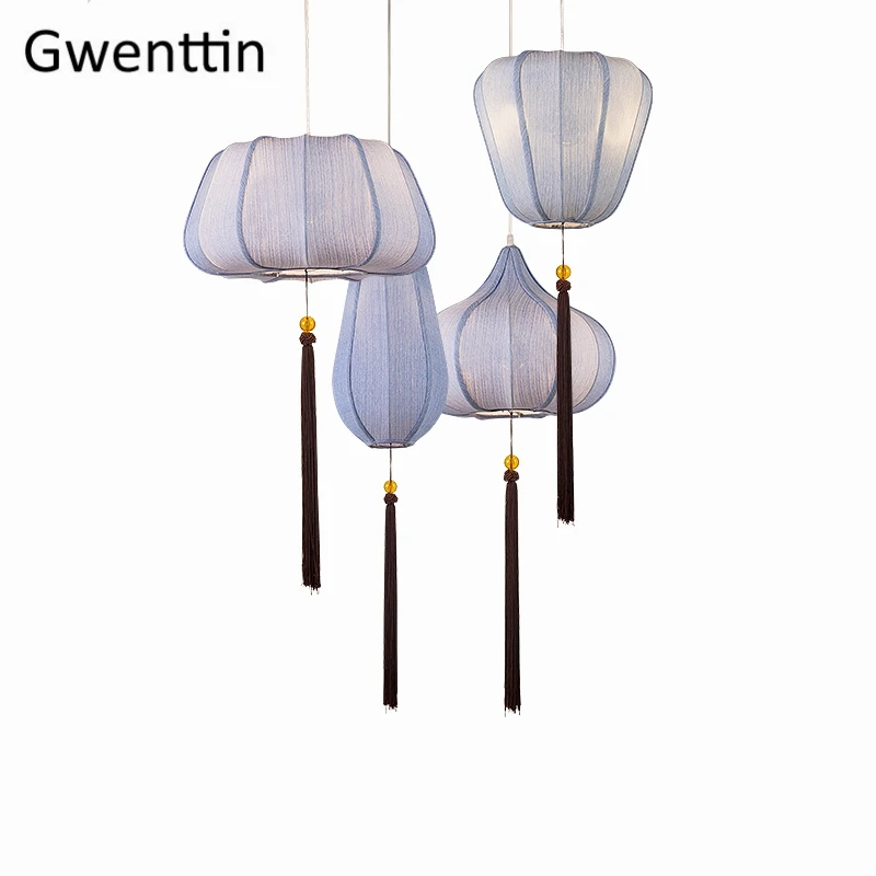 

Chinese Style Vintage Fabric Pendant Lights Lantern Lamp Led Hanging Light Fixtures Dining Room Bedroom Home Decor E27 Luminaire