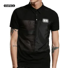 Spring Summer Men Short Sleeve polo shirt High Quality Mesh Splice Polo Shirts Punk Hip Hop Style Male Slim Fit Tees Shirt