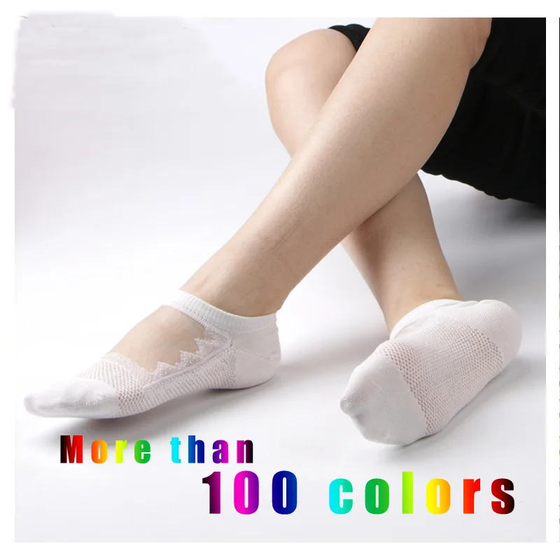 

5/Pairs Set Women Fashion Crystal Socks Sexy Lace Cotton Short Socks Spring&Summer Female Thin Colorful indoor socks