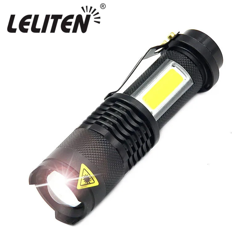 

Mini Portable Working lamp XPE+COB LED Flashlight ZOOM Torch USB Charge +1* Built in 14500 Battery