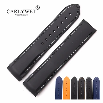 

CARLYWET 20 22mm Watchbands Wholesale High Quality Rubber Silicone Replacement Watch Band Strap Belt For Planet Ocean 45 42mm