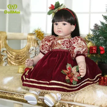 

60cm Lovely Reborn Baby Doll Silicone Realistic Cloth Bebe reborn Dolls Toy Baby Girl Playmate Kids Christmas Birthday Present