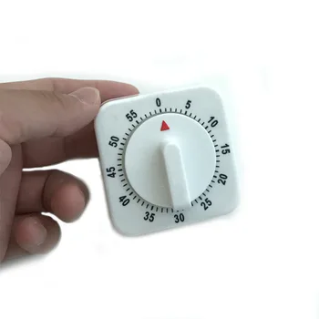 

Portable 60 Minutes Kitchen Timer Count Down Alarm Reminder White Square Mechanical Timer Home Baking Tools DropShipping